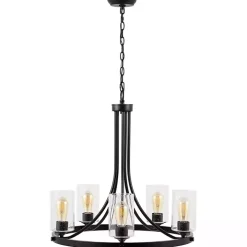 Black Sloped Round Adjustable Chandelier