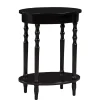 Black Spindle Legs Oval Accent Table