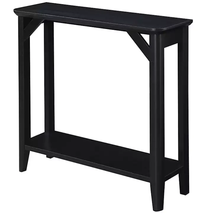Black Tapered Legs Rustic Console Table