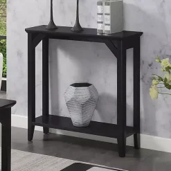 Black Tapered Legs Rustic Console Table