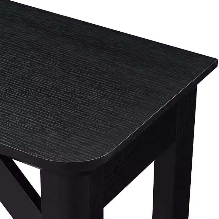 Black Tapered Legs Rustic Console Table