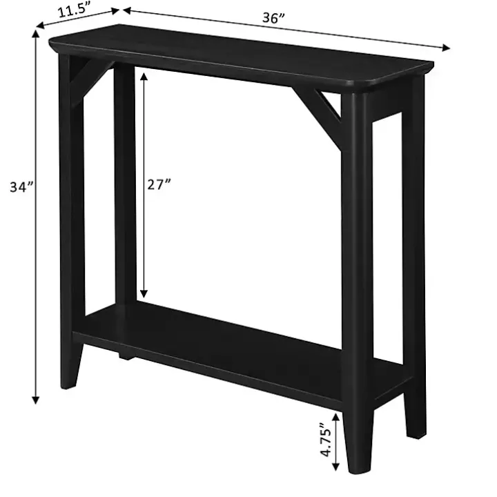 Black Tapered Legs Rustic Console Table