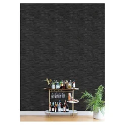 Black Textured Grassweave Peel & Stick Wallpaper