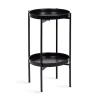 Black 2-Tier Foldable Cienna Accent Table
