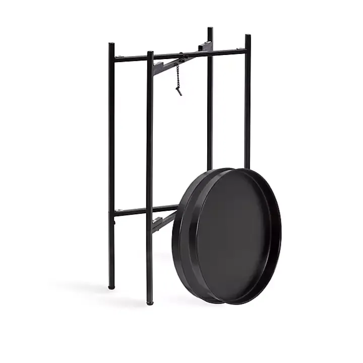 Black 2-Tier Foldable Cienna Accent Table