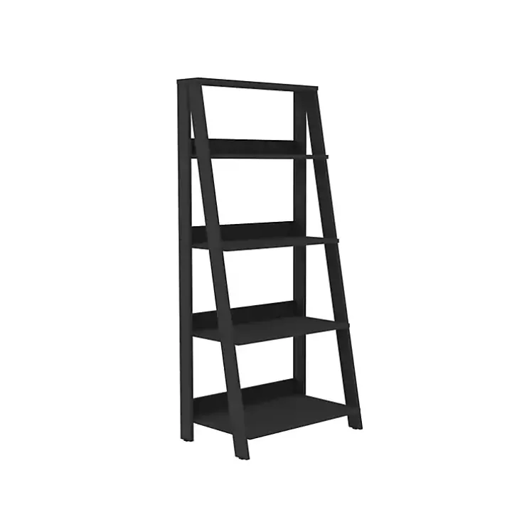 Black 4-Tier Ladder Bookshelf