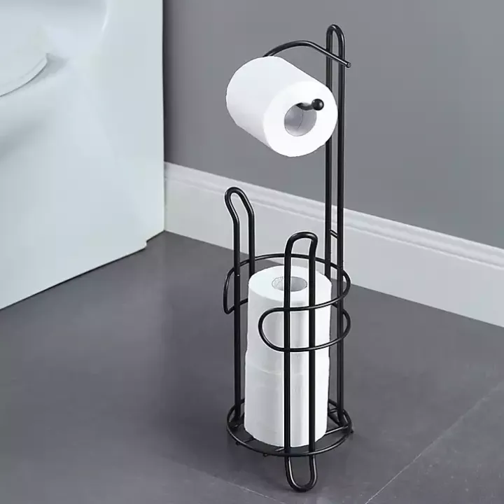 Black Toilet Paper Storage Stand