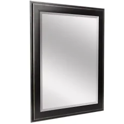 Black Two Step Beveled Frame Vanity Mirror