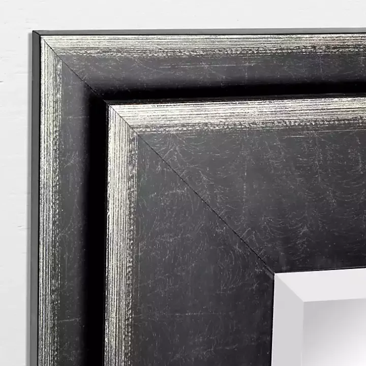 Black Two Step Beveled Frame Vanity Mirror