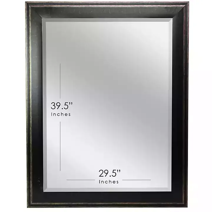 Black Two Step Beveled Frame Vanity Mirror