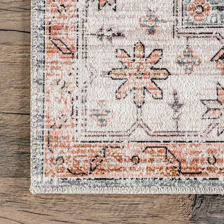 Black Vintage Motif Washable Area Rug, 8x10