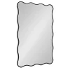 Black Wavy Beveled Rectangular Wall Mirror