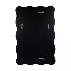 Black Wavy Beveled Rectangular Wall Mirror