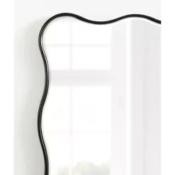 Black Wavy Beveled Rectangular Wall Mirror