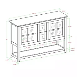 Black Wood and Glass Buffet Cabinet