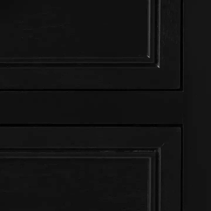 Black Wood and Natural Rattan Cabinet