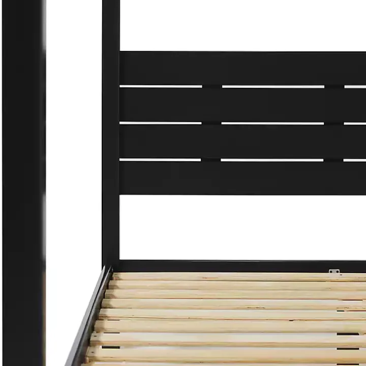 Black Wood Canopy Full Bed