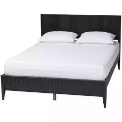 Black Wood Fluted Headboard Primrose King Bed