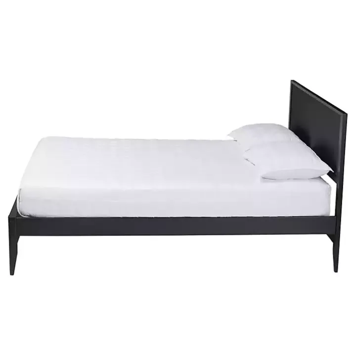 Black Wood Fluted Headboard Primrose King Bed