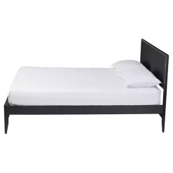 Black Wood Fluted Headboard Primrose Queen Bed