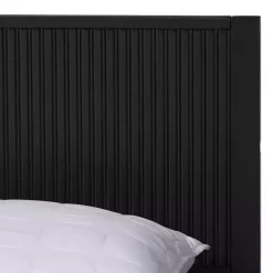Black Wood Fluted Headboard Primrose Queen Bed