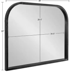Black Wood Frame Arch Wall Mirror