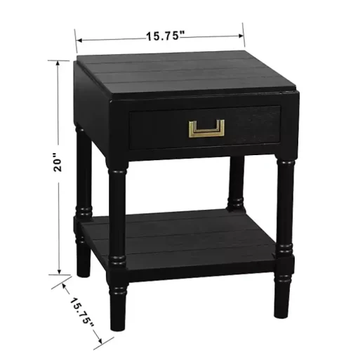 Black Wood Layla Accent Table