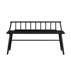 Black Wood Low Back Spindle Bench