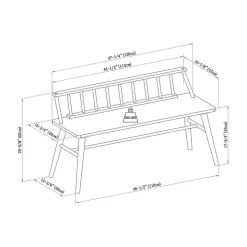 Black Wood Low Back Spindle Bench