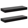 Black Wood 2-pc. Floating Shelves, 24 in.