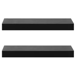 Black Wood 2-pc. Floating Shelves, 24 in.
