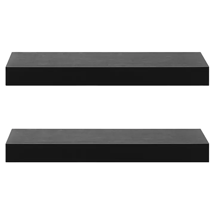 Black Wood 2-pc. Floating Shelves, 24 in.