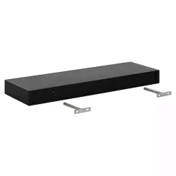 Black Wood 2-pc. Floating Shelves, 24 in.
