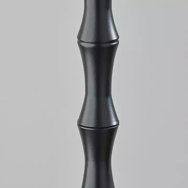 Black Woven Rattan Shade Bailey Floor Lamp