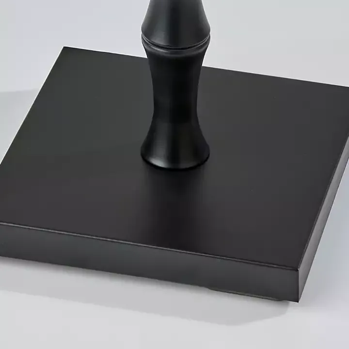 Black Woven Rattan Shade Bailey Floor Lamp