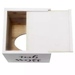 Bless You White Wood Tissue Box Cover