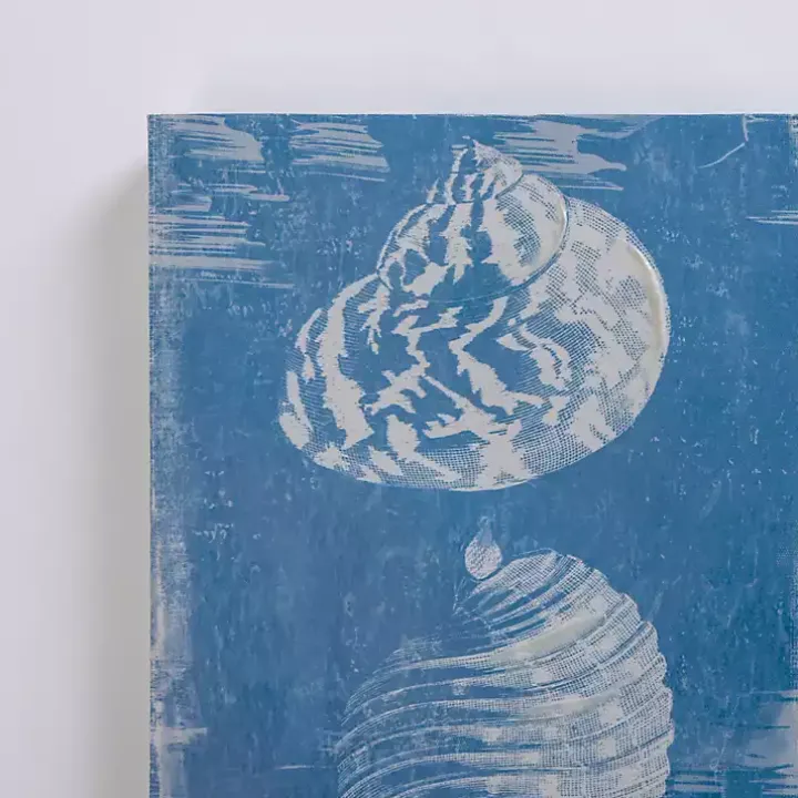 Blue & White Seashells Canvas Art Prints, Set of 2