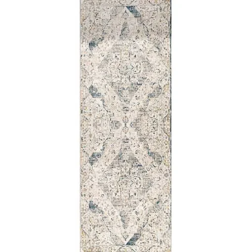 Blue Abstract Medallion Runner