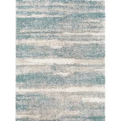 Blue Abstract Soft Lines Area Rug, 5x8