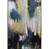 Blue and Gold Abstract Framed Canvas Art Print