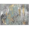 Blue and Gold Ikat Framed Canvas Art Print