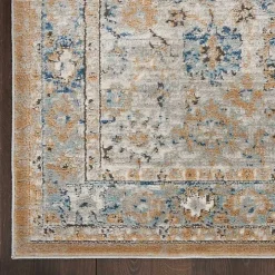 Blue and Gray Bordered Trina Runner
