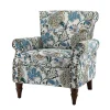 Blue and Green Floral Upholstered Accent Chair