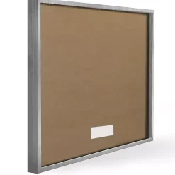 Blue and Tan Rustic Plank World Map Framed Art