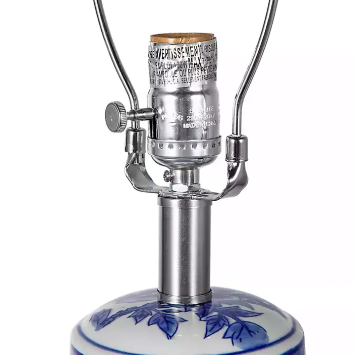 Blue and White Bird Pattern Table Lamp