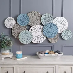 Blue Bohemian Metal Plate Wall Plaque