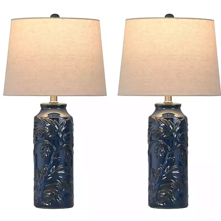 Blue Botanical Mayfield Table Lamps, Set of 2