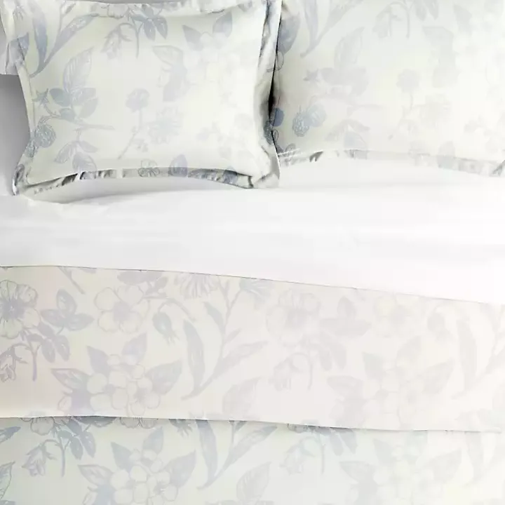 Blue Botanical 3-pc. Queen Duvet Cover Set