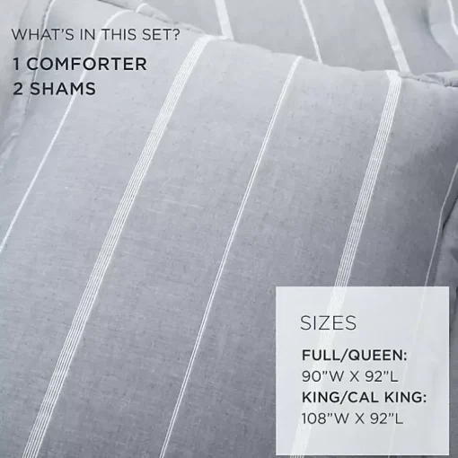Blue Classic Stripe 3-pc. Full/Queen Comforter Set