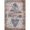 Blue Distressed Medallion Washable Area Rug, 8x10